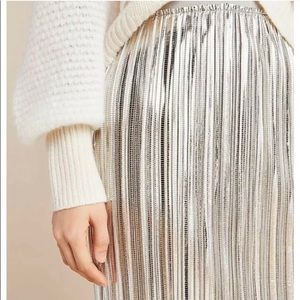 MAEVE- Swingy silver midi skirt- 12 NWOT